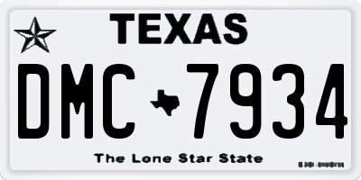 TX license plate DMC7934