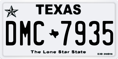 TX license plate DMC7935