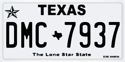 TX license plate DMC7937