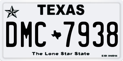TX license plate DMC7938