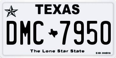 TX license plate DMC7950