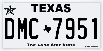 TX license plate DMC7951