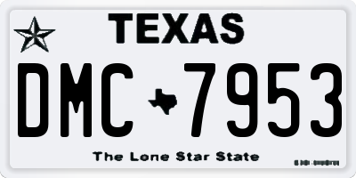 TX license plate DMC7953
