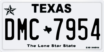 TX license plate DMC7954