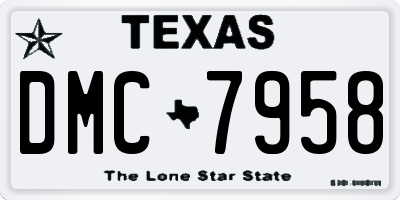 TX license plate DMC7958