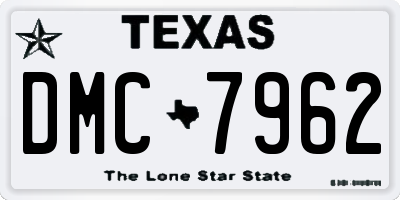 TX license plate DMC7962