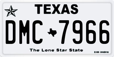 TX license plate DMC7966