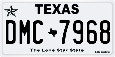 TX license plate DMC7968