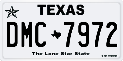 TX license plate DMC7972