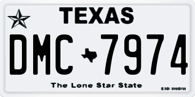 TX license plate DMC7974