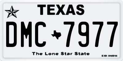 TX license plate DMC7977