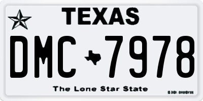 TX license plate DMC7978