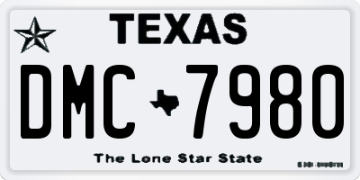 TX license plate DMC7980