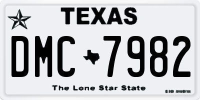 TX license plate DMC7982