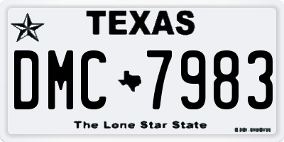 TX license plate DMC7983