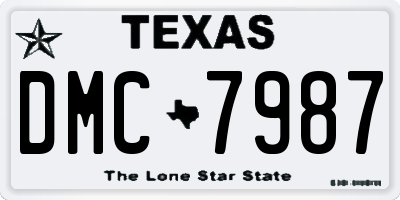 TX license plate DMC7987