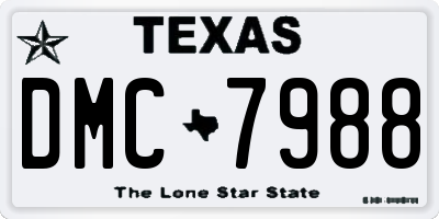 TX license plate DMC7988