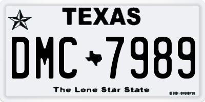 TX license plate DMC7989