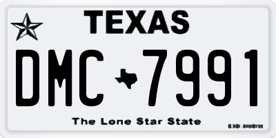 TX license plate DMC7991