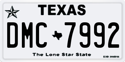 TX license plate DMC7992