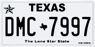 TX license plate DMC7997