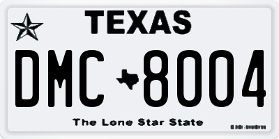TX license plate DMC8004