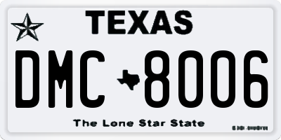 TX license plate DMC8006