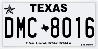 TX license plate DMC8016