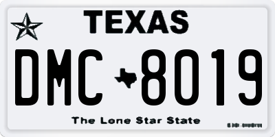 TX license plate DMC8019