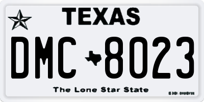 TX license plate DMC8023