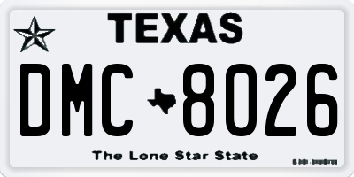 TX license plate DMC8026