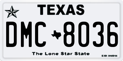 TX license plate DMC8036