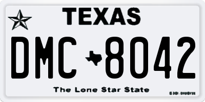 TX license plate DMC8042
