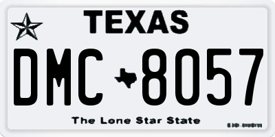 TX license plate DMC8057