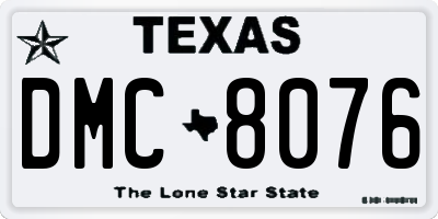 TX license plate DMC8076