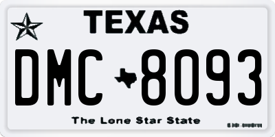 TX license plate DMC8093