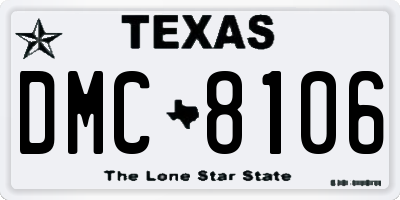 TX license plate DMC8106