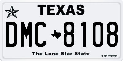 TX license plate DMC8108