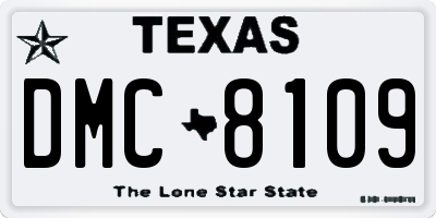 TX license plate DMC8109
