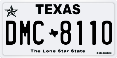 TX license plate DMC8110
