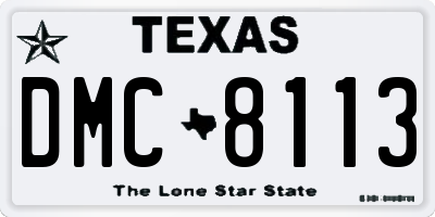 TX license plate DMC8113