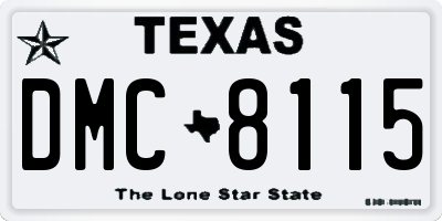 TX license plate DMC8115