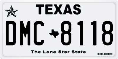 TX license plate DMC8118