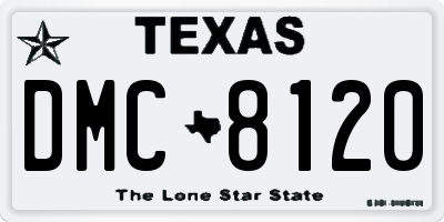 TX license plate DMC8120