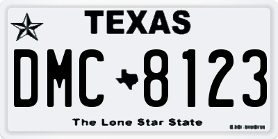 TX license plate DMC8123
