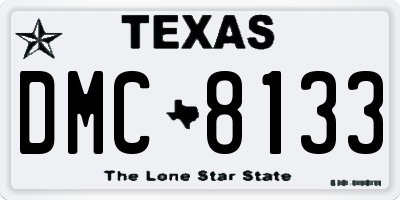 TX license plate DMC8133