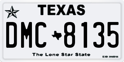 TX license plate DMC8135