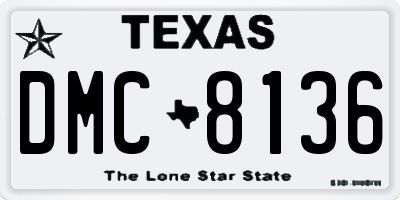 TX license plate DMC8136