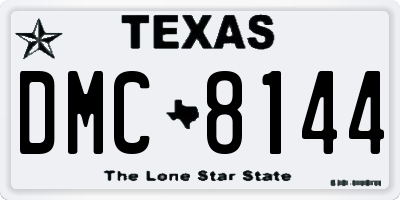 TX license plate DMC8144