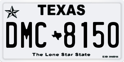 TX license plate DMC8150
